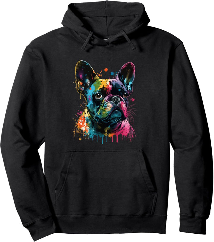 Französische Bulldogge Pop Art I Splash Art Frenchie Pullover Hoodie