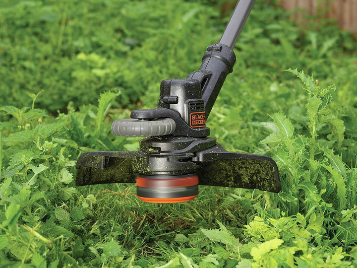 Black+Decker Akku-Rasentrimmer (18V 2,0Ah, 28 cm Schnittbreite, Powercommand Easy Feed, inkl. Akku u
