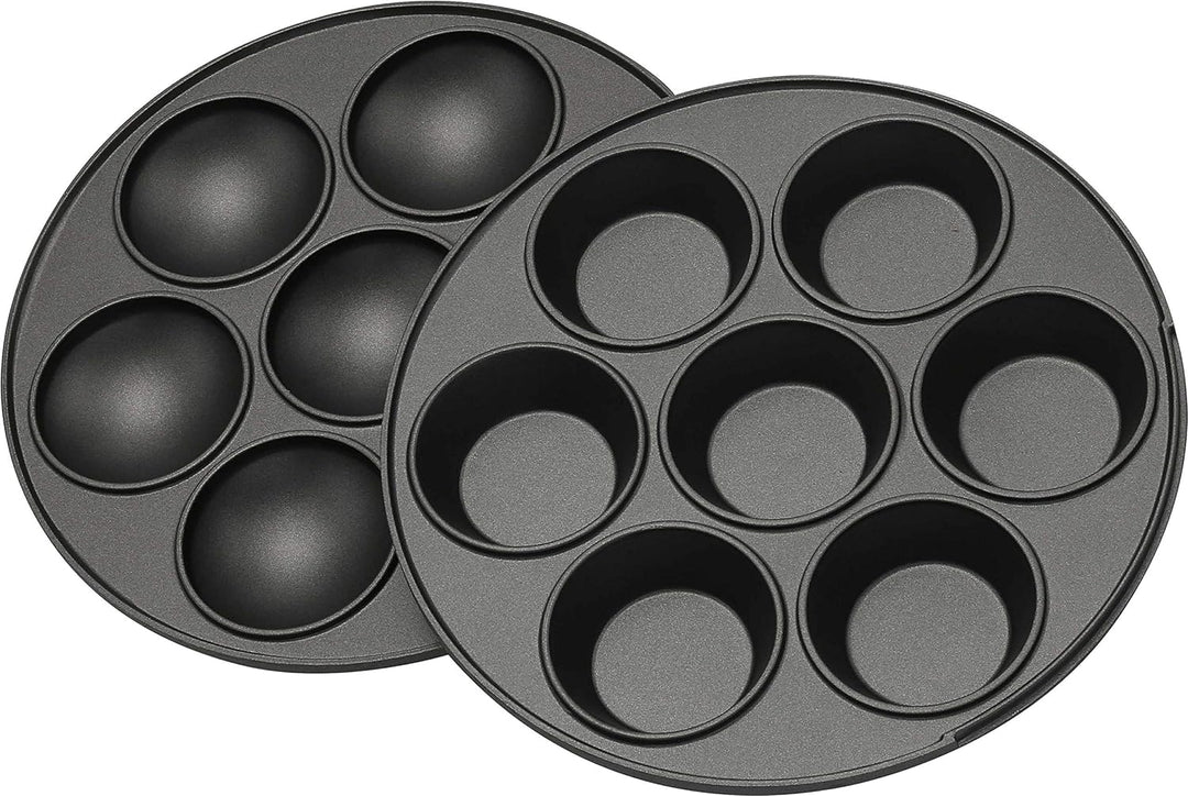 Melissa 16250072 3in1 Donut Muffin und Popcake-Maker 3 auswechselbare Backplatten, Rot Metallic