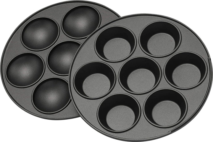 Melissa 16250072 3in1 Donut Muffin und Popcake-Maker 3 auswechselbare Backplatten, Rot Metallic