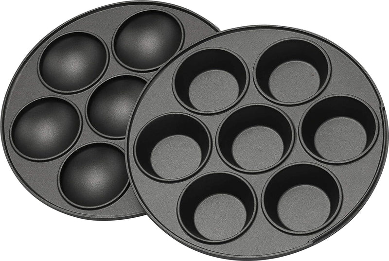 Melissa 16250072 3in1 Donut Muffin und Popcake-Maker 3 auswechselbare Backplatten, Rot Metallic