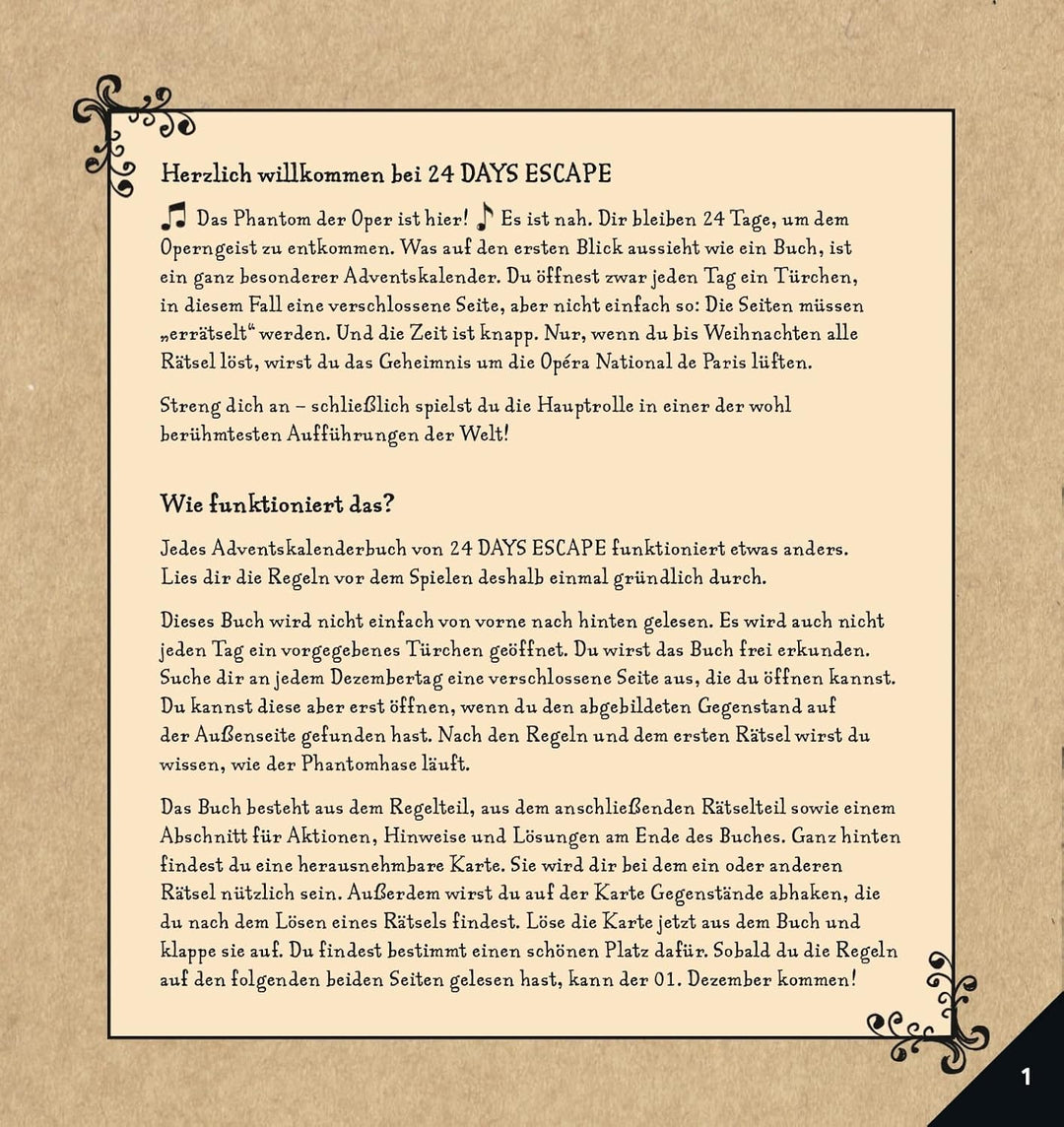 24 DAYS ESCAPE – Der Escape Room Adventskalender: Das Phantom der Oper und das unheimliche Theater: