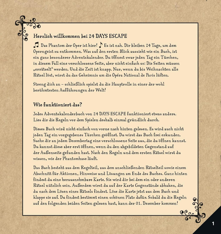 24 DAYS ESCAPE – Der Escape Room Adventskalender: Das Phantom der Oper und das unheimliche Theater: