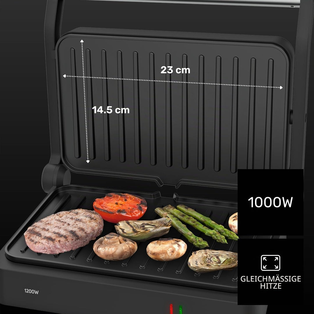 Taurus Mygrill Vintage Cream Elektrogrill, 1000 W, Öffnung 180°, Platten 23 x 14,5 cm, Antihaftbesch