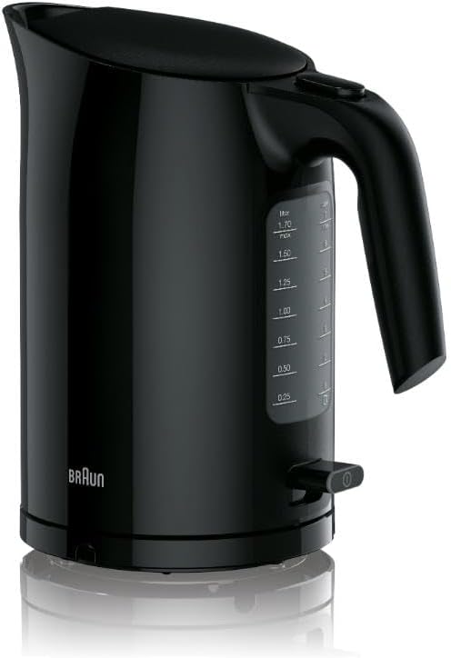 Braun WK 3100 BK Wasserkocher | Füllmenge 1,7 l | 2.200 Watt | Schnellkochsystem | Herausnehmbarer A