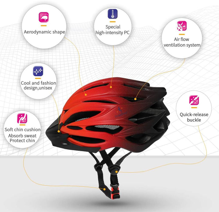 ioutdoor Premium Fahrradhelm, CE CPSC Zertifikat, Radhelm mit Abnehmbarer Sonnenblende und Insektenn
