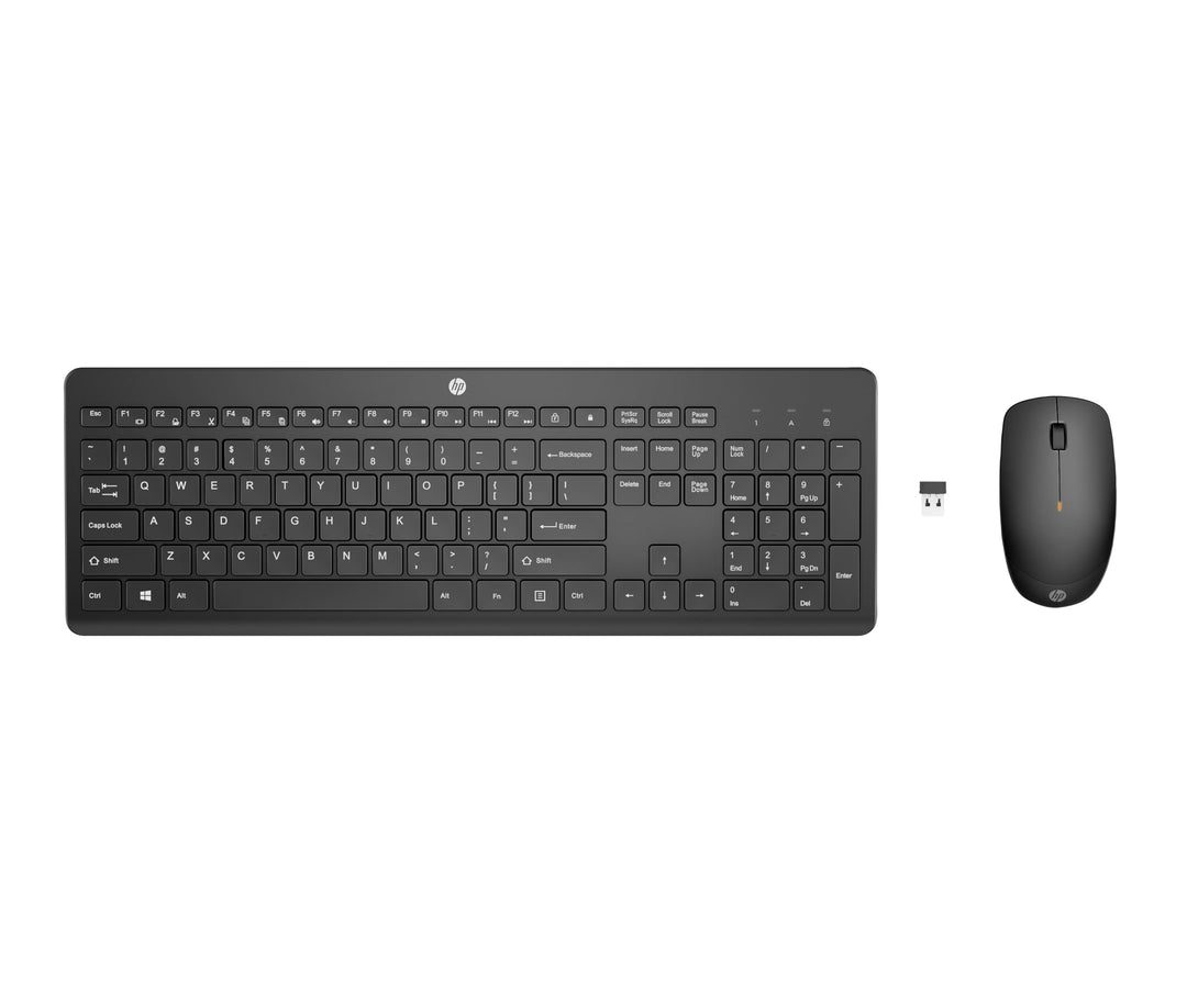 HP 230 Maus und Tastatur (kabellose Maus und Tastatur, USB Dongle, bis zu 16 Monate Akkulaufzeit, QW