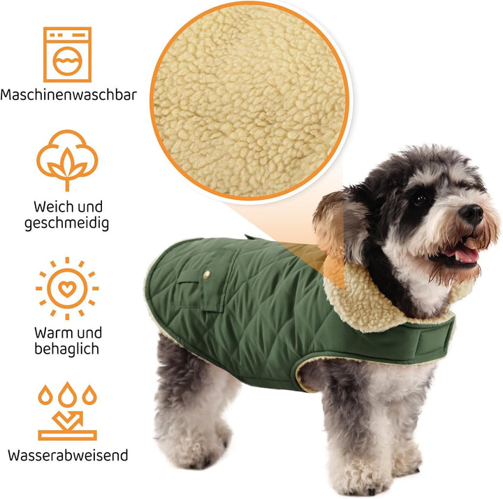 Queenmore Hundemantel Winter Kleine Hunde Warme Wintermantel Hund Fleece Hundejacke Wasserdicht Quil