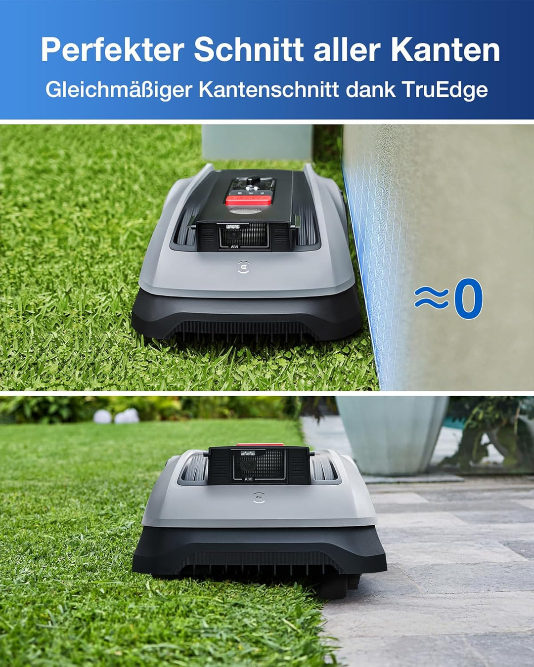ECOVACS Goat O600 Mähroboter Ohne Begrenzungskabel, 600 m², RTK+Vision-Navigation, Rasenmähroboter,