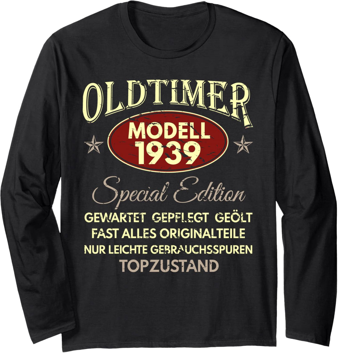 85. Geburtstag Mann Frau 85 Jahre 1939 Deko Lustig Geschenk Langarmshirt