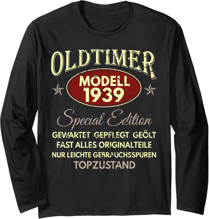 85. Geburtstag Mann Frau 85 Jahre 1939 Deko Lustig Geschenk Langarmshirt
