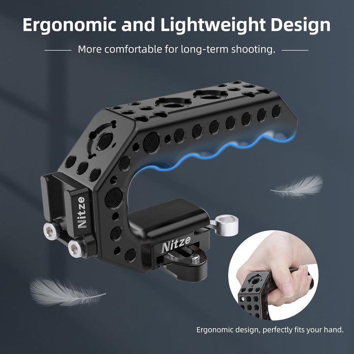Nitze Top Handle Griff, NATO Top Handle mit QR NATO Clamp, NATO Rail und Cold Shoe Adapter für Unive