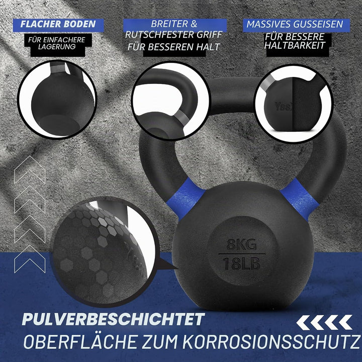 Yes4All Kugelhantel Gewichte Gusseisen/Kugelhantel Pulverbeschichtet - Krafttraining, Heimfitnessstu