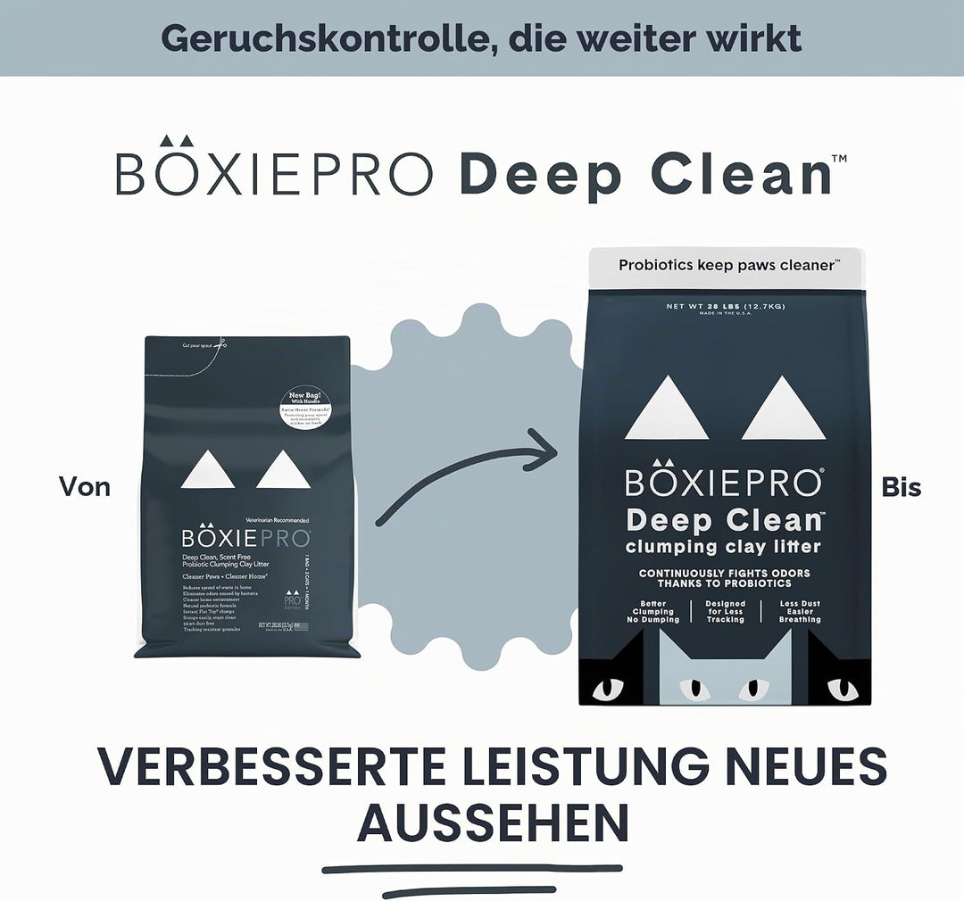 BoxiePro Tiefenreinigung, parfümfrei, probiotische Klumpstreu – Tonformel – Cleaner Home – Ultra Cle