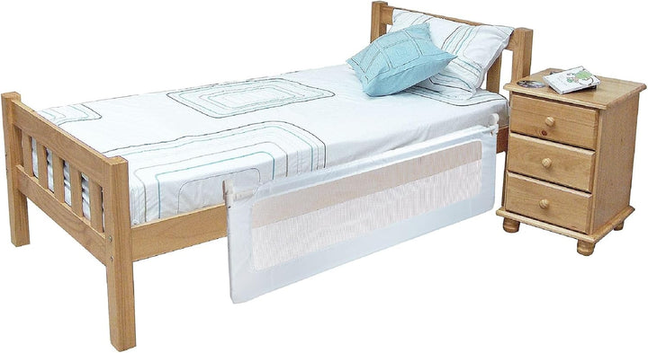 Safetots Extra Breites Bettgitter Weiss, 140cm breit x 50cm hoch, Bettschutzgitter für Kleinkinder z