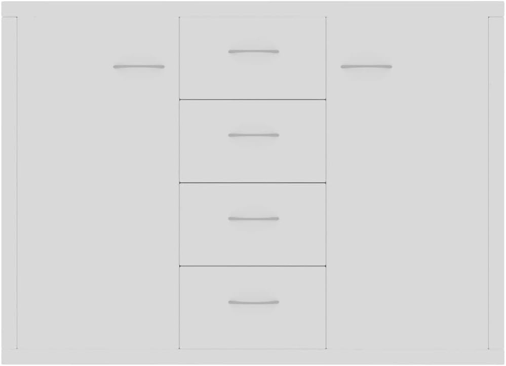 vidaXL Sideboard, Kommode mit viel Stauraum, Schrank mit 4 Schubladen 2 Türen, Mehrzweckschrank Anri