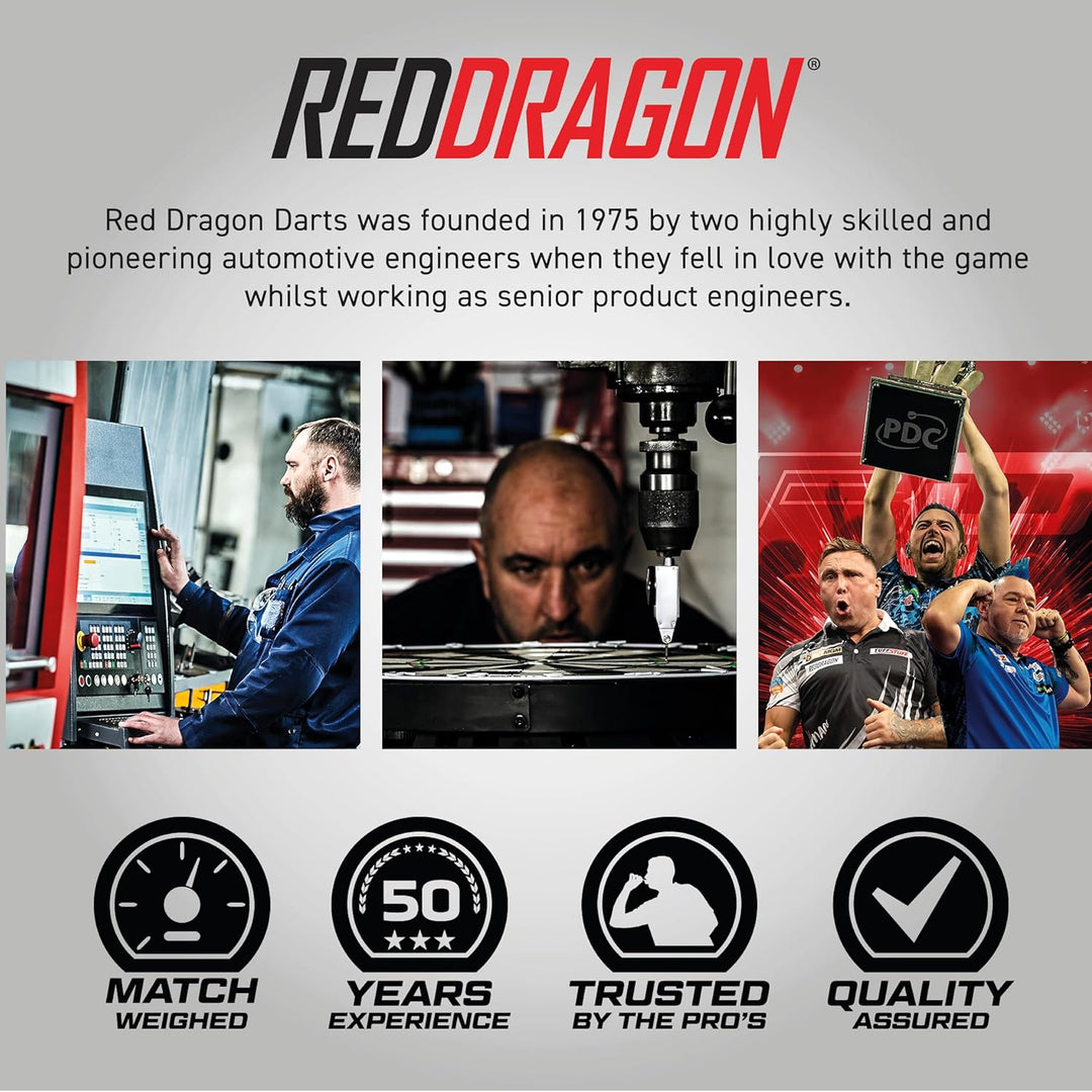 RED DRAGON Peter Wright Snakebite 1 Profi Dartpfeile Tungsten Darts Set mit Flights und Schäfte 18.0