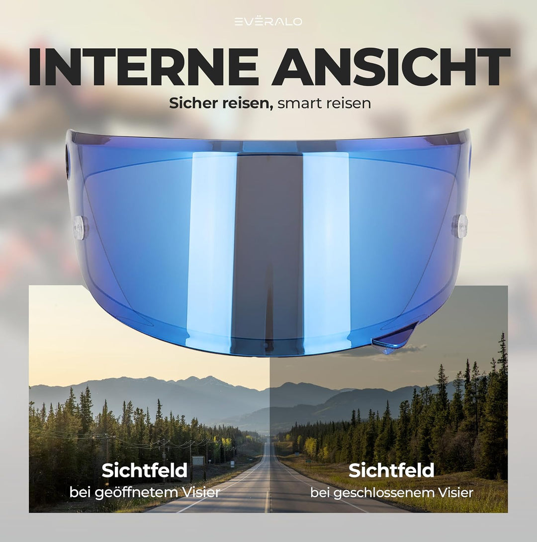 kompatibel mit Visier Hjc RPHA 1 - RPHA 1 V2 CARBON - HJ35 (Blau Elektro), Blau Elektro