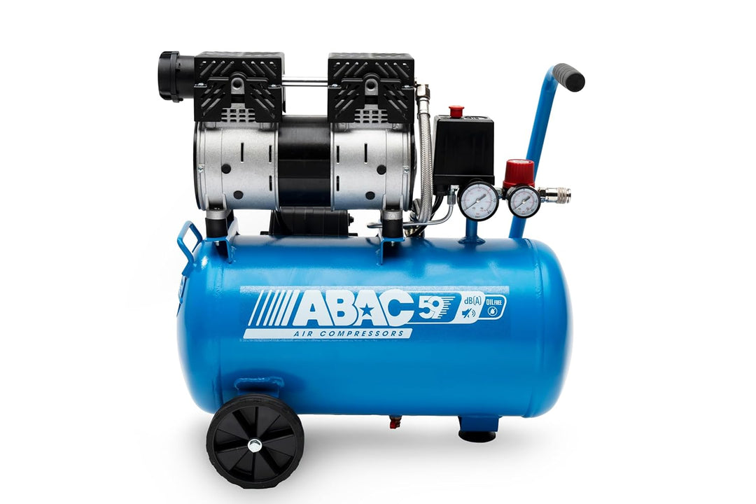 ABAC Geräuscharmer Luftkompressor EASE-AIR 24, Ölfreier Luftkompressor, Maximaler Druck 8 Bar, Leist