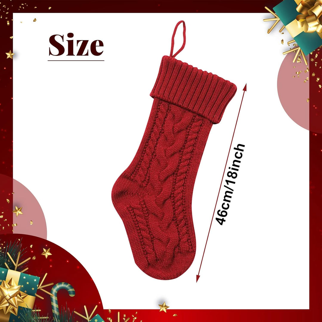 SearchI 4er Gestrickte Weihnachtsstrümpfe Personalisiert 18” Grosser Individuelle Bestickte Name Nik