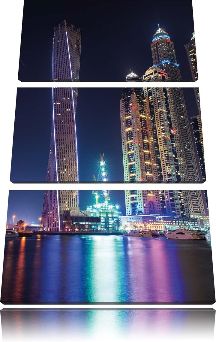 Pixxprint Dubai Burj al Arab als Leinwandbild - Grösse: 3-Teilig (120x80cm) - Wandbild - Kunstdruck