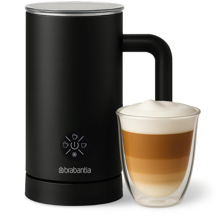 Brabantia Elektrischer Milchaufschäumer, 500 Watt, 300 ml, 4-in-1, BPA-frei, Warm- und Kaltaufschäum