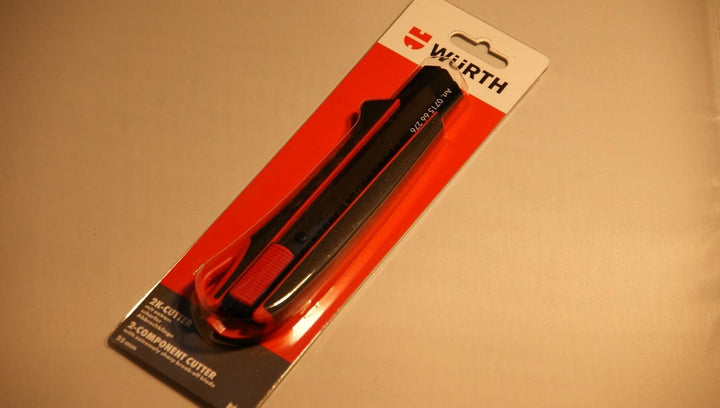 Würth Cuttermesser 25mm Extrem stabil rutschfester 2K Griff robuste Klingenführung Top Qualität Univ