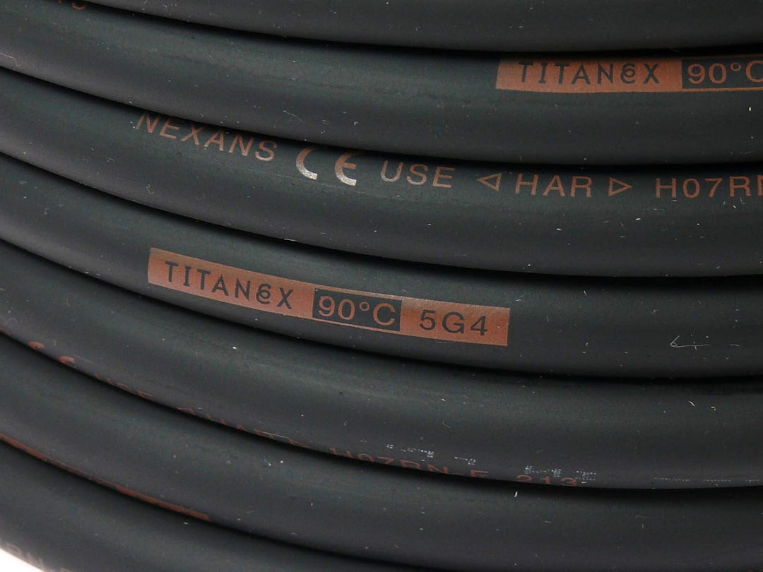 TITANEX Kabel H07RN-F 5x4,0 mm² (5G4) Baustellenkabel, Industriekabel geeignet für den Aussenbereich