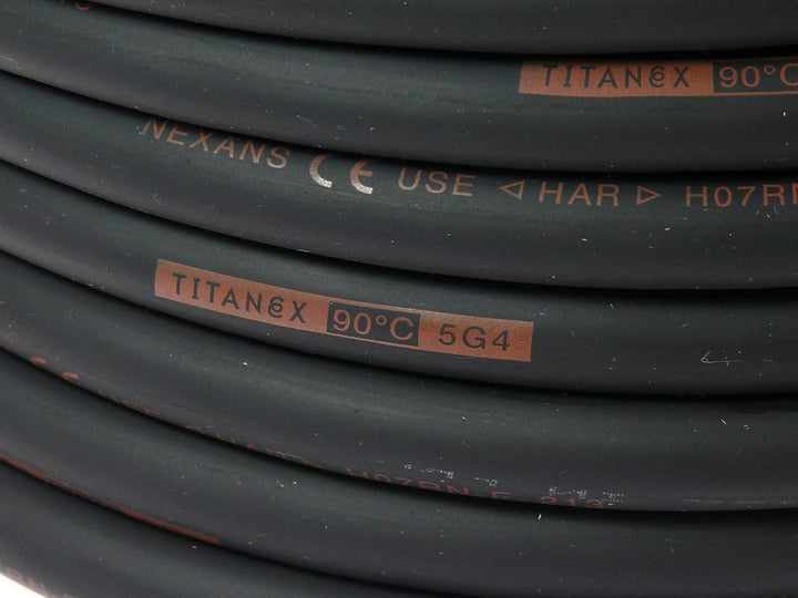 TITANEX Kabel H07RN-F 5x4,0 mm² (5G4) Baustellenkabel, Industriekabel geeignet für den Aussenbereich