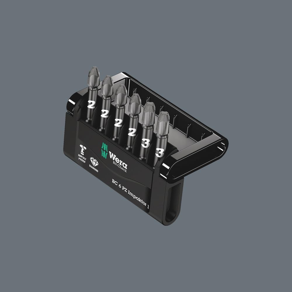 Wera Bit-Sortiment, Bit-Check 6 PZ Impaktor 1, 6-teilig, 05057692001 Bit-Check 6 PZ Impaktor 1 Singl