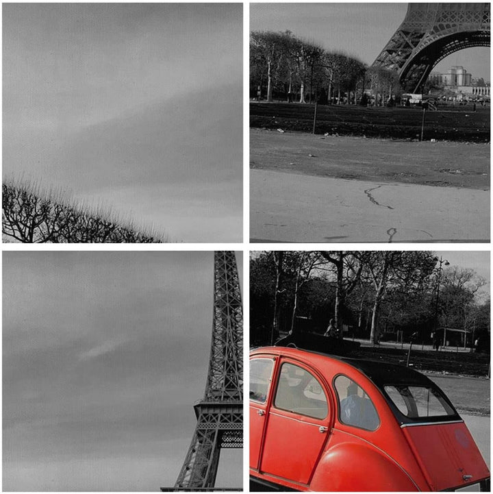 Bilder auf Leinwand Auto Eiffle Kultur Architektur Leinwandbild 70x50cm Wandbilder Dekoration Wohnzi