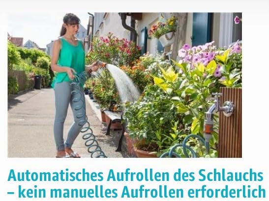 Gardena Spiralschlauch-Set-Aktion 10m: Spiralförmiger Gartenschlauch zum Giessen und Bewässern klein