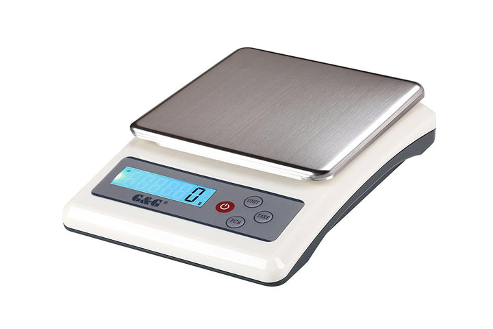 G&amp;G KF10K Küchenwaage, 10kg /1g, einstellbare Abschaltautomatik, Feinwaage Digitalwaage, mit Netztei