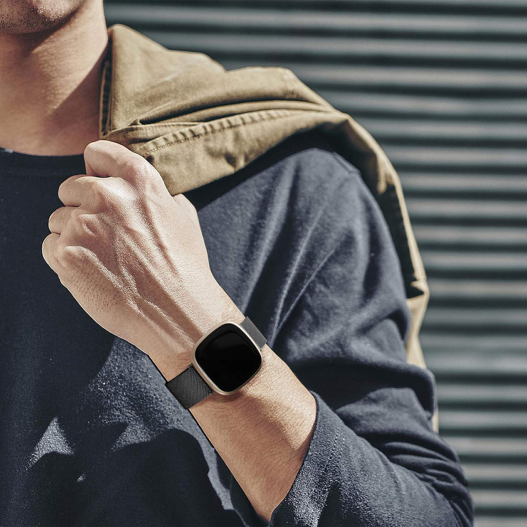 Faliogo Kompatibel mit Fitbit Versa 3 Armband/Fitbit Versa 4 Armband/Fitbit Sense Armband, Edelstahl
