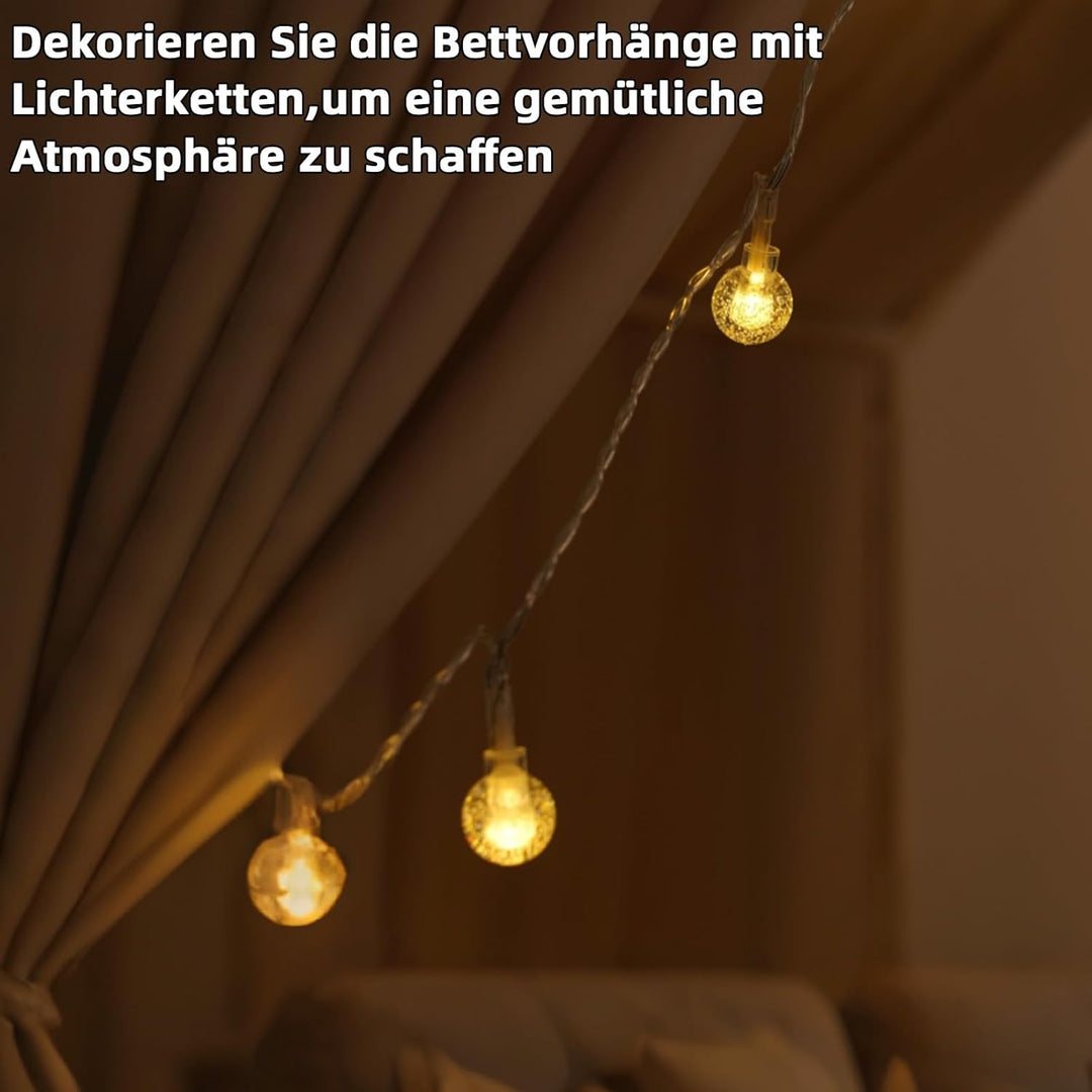 Hausbett Himmel mit Lichterkette 2 Stück Deko Baldachin Hausbett Vorhang,Betthimmel Musselin Stoffhi