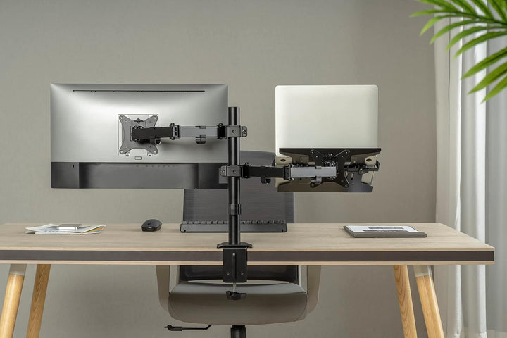 DIGITUS Universal Monitorhalter mit Notebookhalterung / up to 39,6 cm notebook 32" monitor / 15.6" C