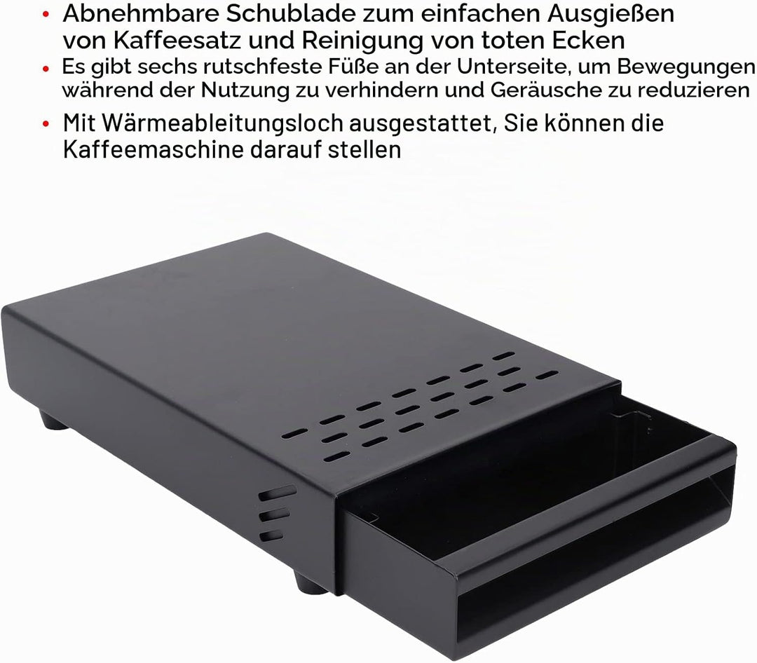 Sudschublade Kaffee Klopfbox Schublade, Edelstahl Kaffeeklopfbox Schublade mit Schubladenart, rutsch