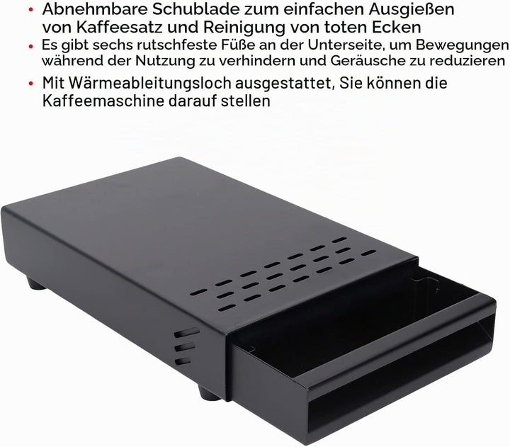 Sudschublade Kaffee Klopfbox Schublade, Edelstahl Kaffeeklopfbox Schublade mit Schubladenart, rutsch