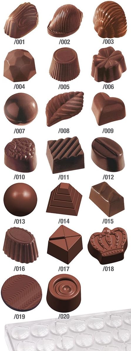 Contacto Pralinenform Erdbeere für 32 Pralinen 30 x 27 x 18 mm, grosse Formplatte 27,5 x 13,5 x 2,5