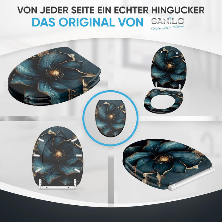 Sanilo WC Sitz mit Absenkautomatik & Schnellverschluss, Toilettendeckel per Knopfdruck abnehmbar, ei