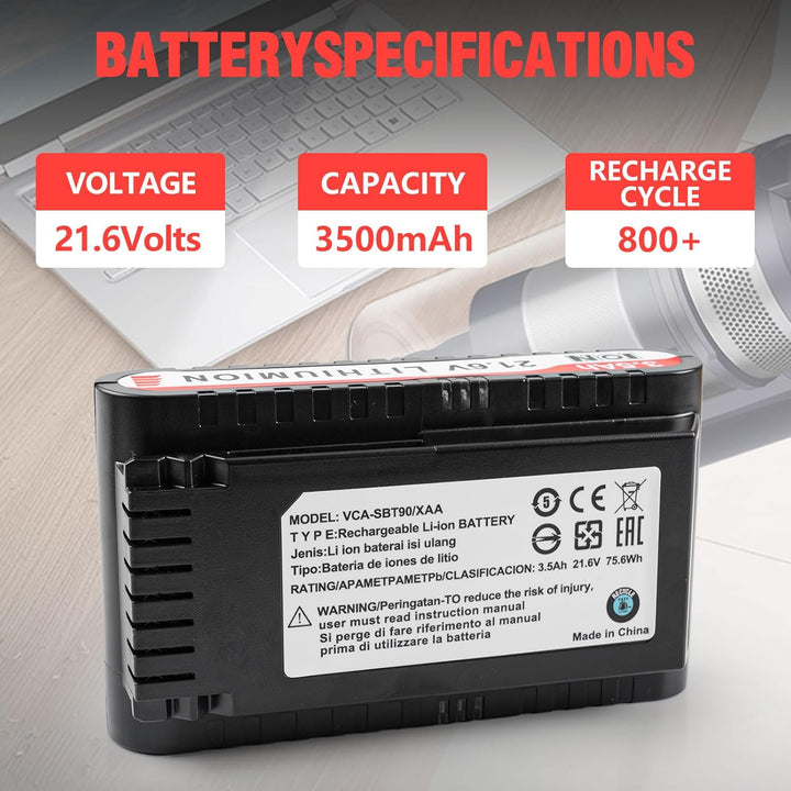VCA-SBT90/XAA Battery for Samsung Jet 75 Battery, Compatible with Samsung Jet 75/75+/75 Pet/Jet 90/9