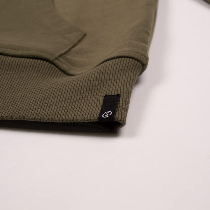 Spalding - Funk Kapuzenpulli mit Reissverschluss - Khaki/Sandgrau - 80% Baumwolle - Sport Sweatshirt