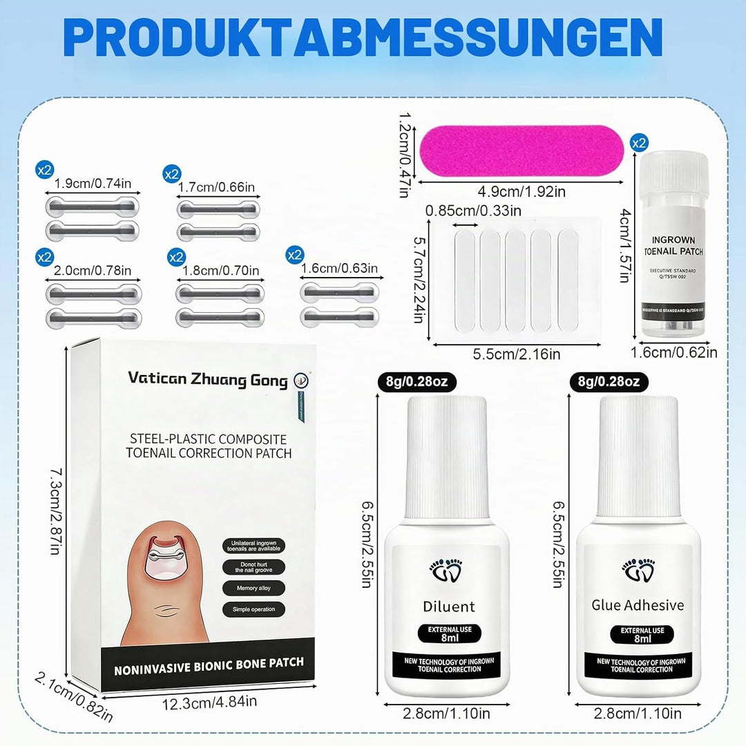 Eingewachsene Zehennägel Werkzeug Set, Nagel-korrekturspange, Zehennägel Korrektur Patch, Nagelspang