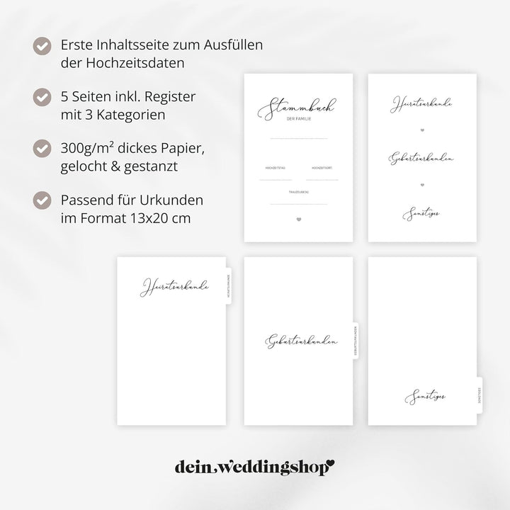 Stammbuch Hochzeit Stammbuch der Familie - Familienstammbuch Hochzeit Standesamt, Familienbuch - Del