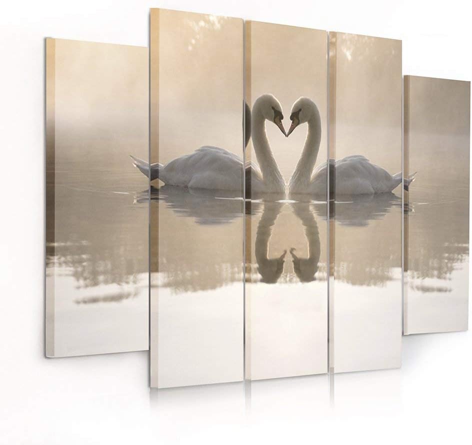 Feeby Frames, Leinwandbild Bilder Wand Bild - 5 Teile - Wandbilder Kunstdruck 200x100 cm, Typ B