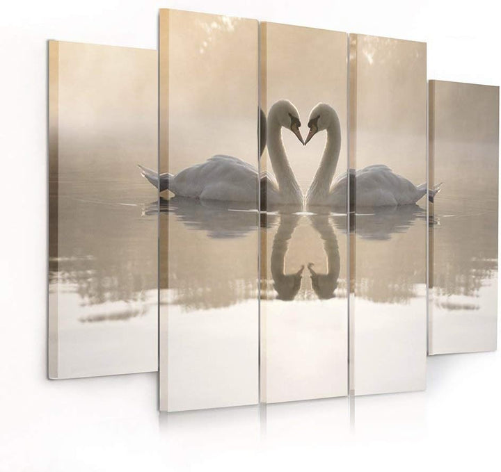 Feeby Frames, Leinwandbild Bilder Wand Bild - 5 Teile - Wandbilder Kunstdruck 200x100 cm, Typ B