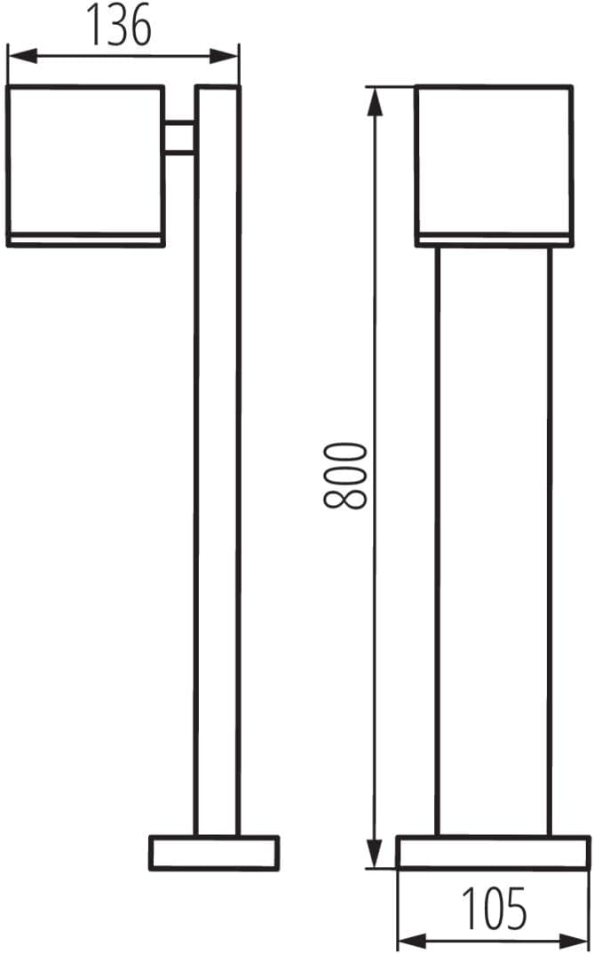 Kanlux 29003 GORI 80 Aussenstandleuchte GU10, Par 16 Anthrazit