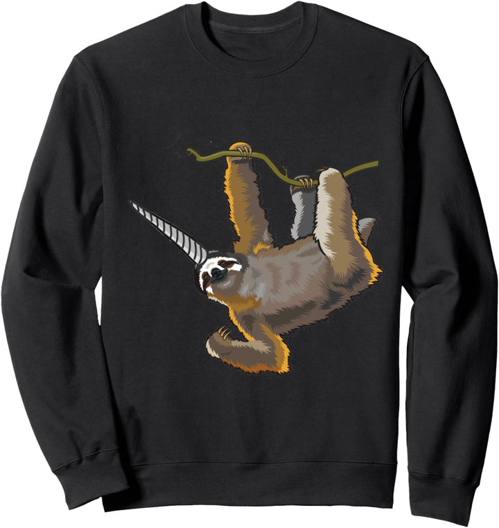 Slothicorn Faultier mit einem Einhorn-Horn Sweatshirt