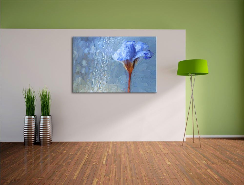 Pixxprint Frühlingsblume Tautropfen als Leinwandbild/Grösse: 100x70 / Wandbild/Kunstdruck/fertig bes