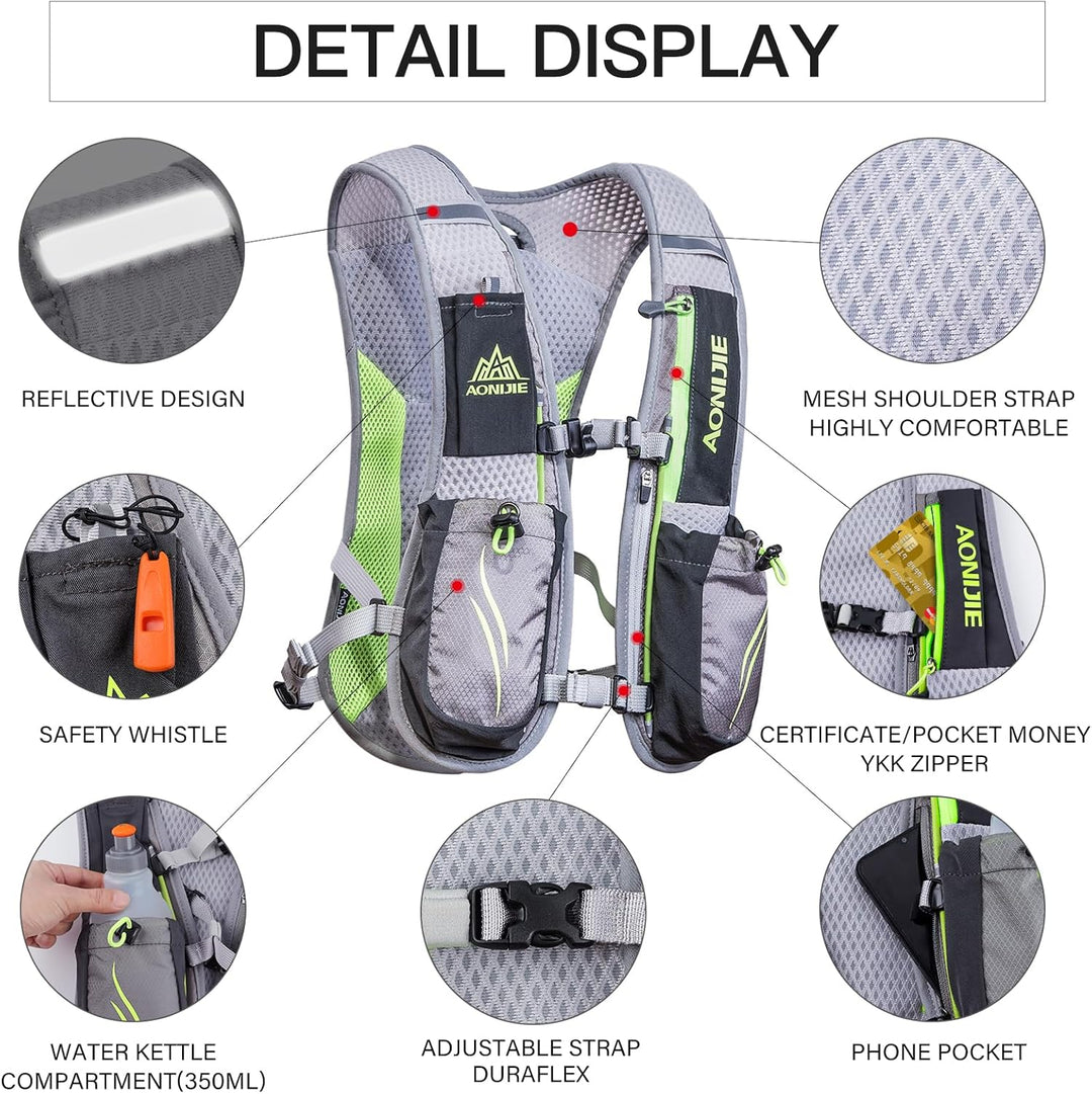 Geila Trinkrucksack, Trinkweste Outdoorsport Trail Marathoner Running Race Leichter Rucksack für Män